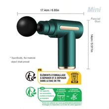 迷你液晶顯示屏便攜式筋膜槍、肌肉放鬆按摩器、家庭健身電動敲擊按摩器 - 黑色 - 查看 4