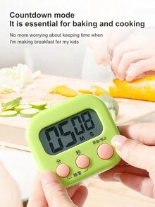 1 件電子秒錶和多功能廚房定時器,可向上/向下計數,用於學生模擬考試,電子數字時鐘(不含電池) - 綠色 - 查看 1