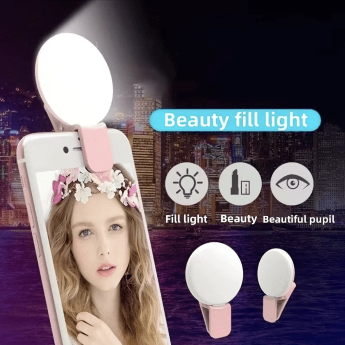 Portable Rechargeable USB Camera Clip Photography Video Mobile Phone LED Ring Selfie Light