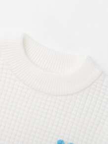 Annil 男童冬季風格中高領長袖學生時尚休閒針織毛衣白色 - 白色 - 查看 3