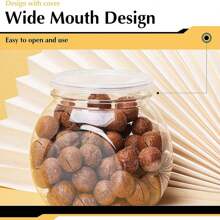 Candy Jars with Lids,3 Pack-48 Oz Plastic Candy Jars Clear Cookie Container,Perfect Canister Container for Wedding & Home Decor Centerpiece,Decorative Kitchen Storage Jar - Clear - View 5