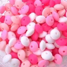 50颗12毫米硅胶算盘珠，DIY手链项链钥匙扣工艺材料 - 彩色 - 查看 7