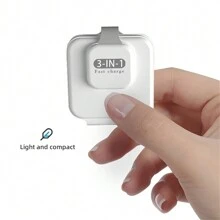 3合1可折疊磁吸式便攜式無線充電座，適用於iPhone 15 14 13 12 Pro Max、Airpods和桌面充電器 - 白色 - 查看 3