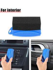 1pc Car Wheel Wax Sponge Tire Cleaning Sponge, Car Polishing Sponge Car Cleaning Accessories - Blue - View 2