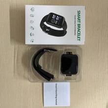 1 Đồng hồ thông minh mặt vuông đa chức năng cho nam nữ, dây đeo silicon màu tím, theo dõi nhịp tim và giấc ngủ, tương thích với Android, tương thích với - Màu tím - Xem 11