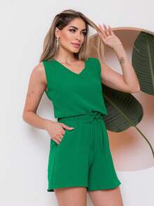 Women Two-piece Outfits - Green - View 4