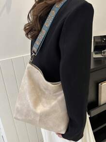 时尚欧美学院风新款大容量水桶包女士单肩包