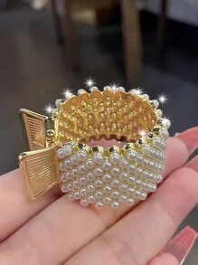 假珍珠裝飾髮夾派對頭飾 - 彩色 - 查看 2