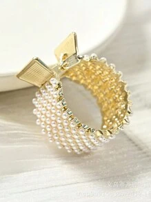 假珍珠裝飾髮夾派對頭飾 - 彩色 - 查看 3