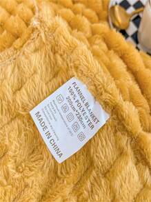 1件金色甲虫图案羊毛毯，粉色卧室装饰毯，牛奶绒法兰绒毯，休闲午睡毯，办公室午睡小毯，房间装饰仿毛皮毯，圣诞法兰绒毯，沙发毯，仿羊毛毯 - 黃色 - 查看 10