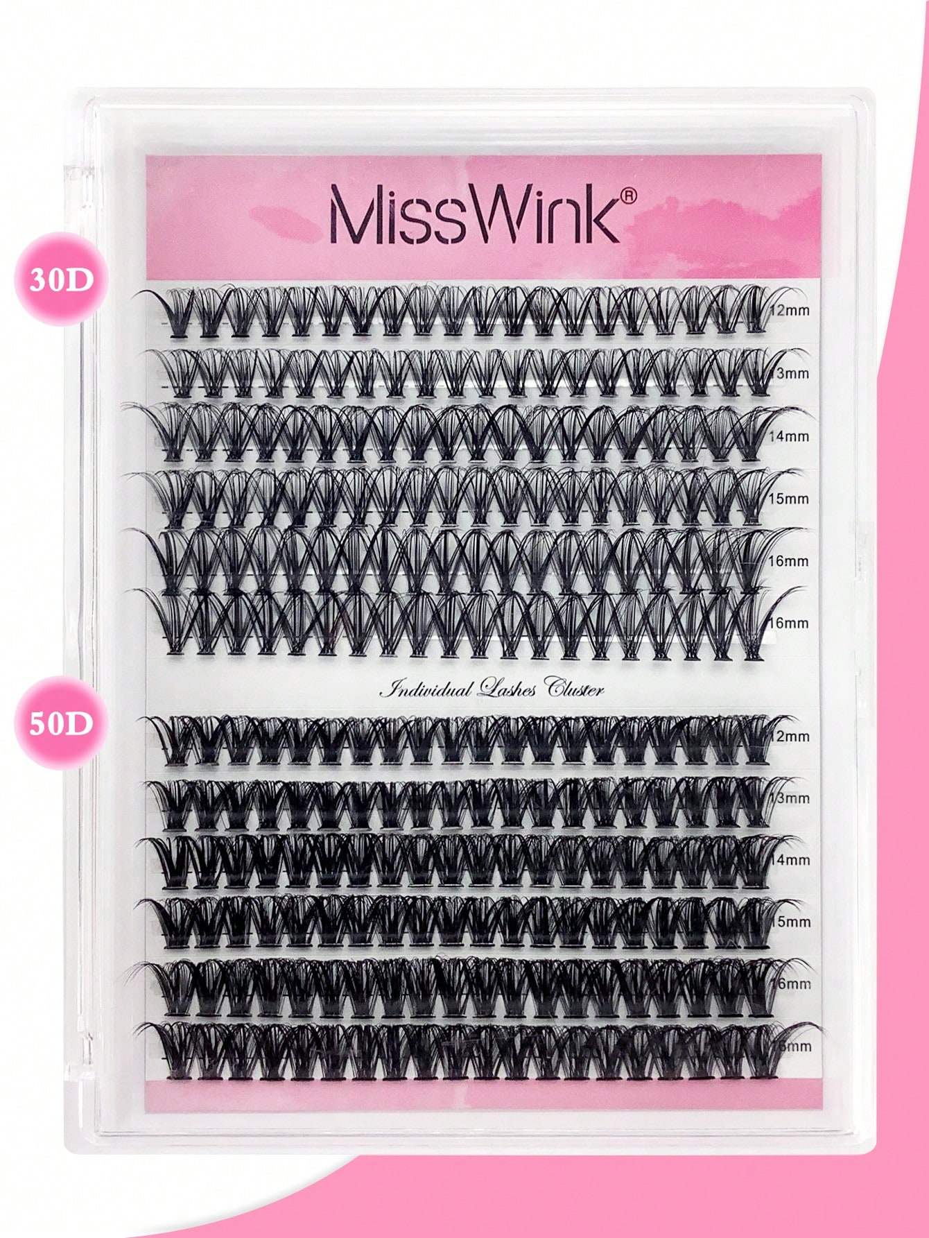 Mink clustered false lashes