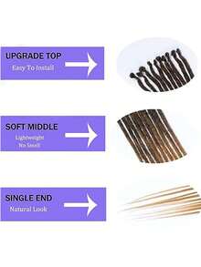 手工製作的24英寸kanekalon繩狀髮型加10股嬉皮拼接髮型,合成髮辮子髮型 勾編雷鬼髮型(24英寸(10股))-兩種顏色 - 拼色 - 查看 5