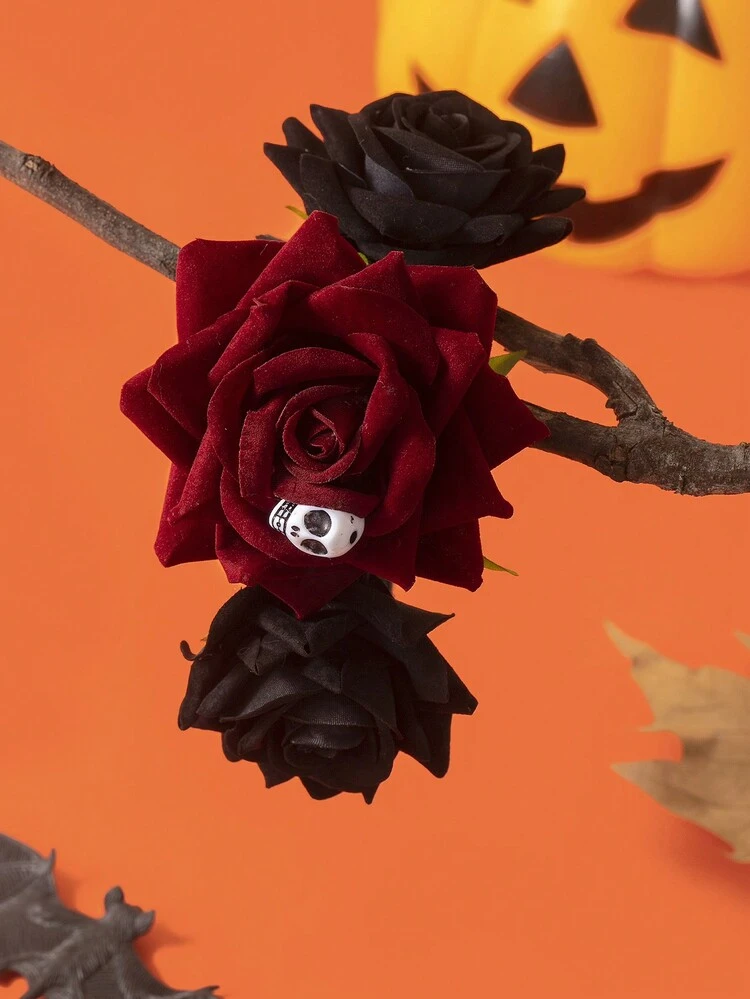 Collana Gotica Nera Con Ciondolo A Cuore Rosso - Accessorio Halloween Per Donne E Ragazze In Metallo