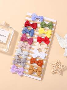 15pcs Solid Color Cute Bowknot Elastic Children's Headband For Kids Love Valentine