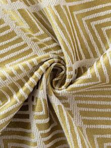 簡約風格有口袋桌布,日式波浪設計,杏黃色,四角流蘇,聚酯材質材質,適合室內使用 - 黃色 - 查看 10