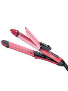 Plancha de pelo portátil profesional, placa de cerámica inalámbrica, 3 en 1, de viaje, buena calidad - Rosa - Ver 5