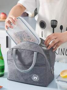 Cute Lunch Bag Lunch Bag To Take Food To School And Work Food Backpack - 灰色 - 查看 3