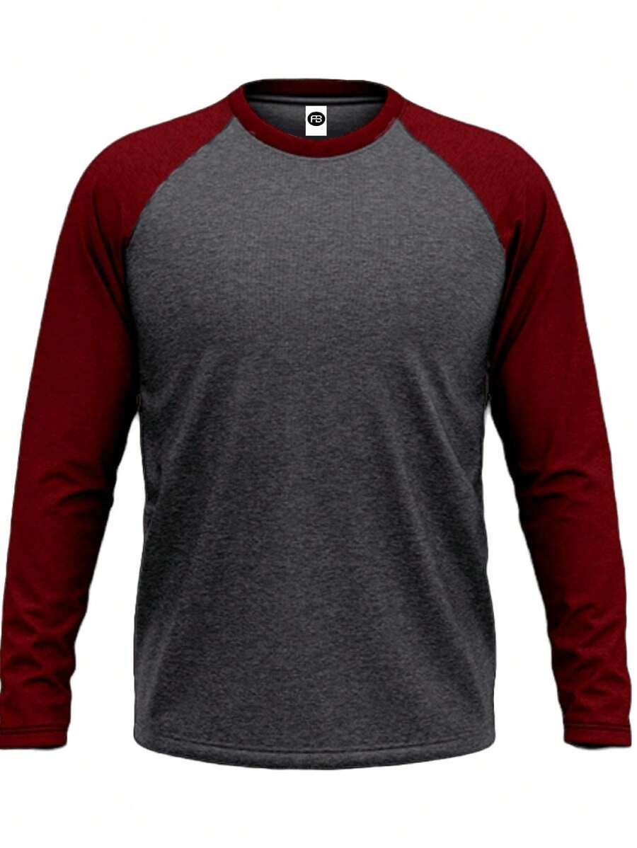 Long Sleeve Raglan T-Shirt In Cold Knit - Gỗ đỏ - Xem 1