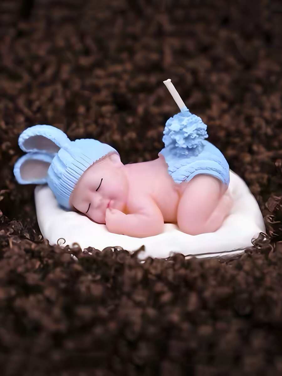 Diy Pillow Sleeping Baby Aromatherapy Candle Silicon Mold For Art Craft, Gift, Plaster, Resin, Soap Making - White - View 1