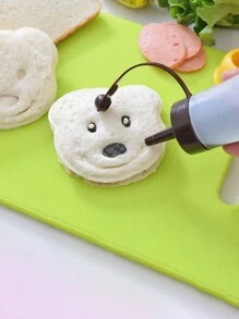 1入DIY三明治切割器卡通吐司麵包模具，可製作小熊造型便當模具 - 黃色 - 查看 2