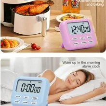 1pc Mini Portable Visual Time Electronic Stopwatch Kitchen Timer For Cooking Beauty Study With Silent Counting And Countdown Function - Purple - View 4