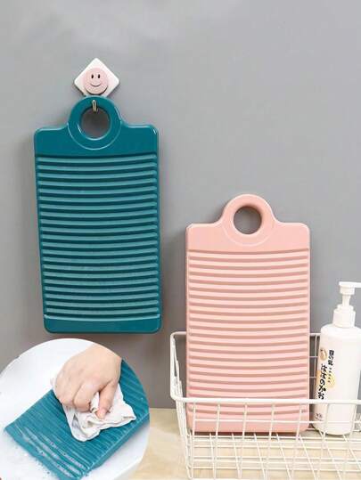 Tabla de lavar antideslizante de color aleatorio, tabla de fregar manual doméstica mini, escurridor de ropa reforzado