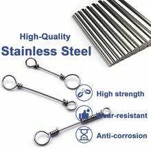 50 件魚餌不鏽鋼餵食器餵食器爆炸鉤彈簧托盤掛釣配件 - 銀色 - 查看 3