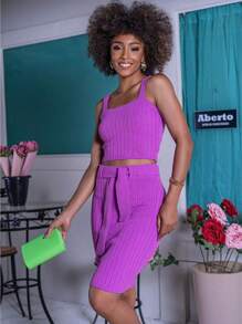 Women Sweater Co-ords - 紫丁香 - 查看 1