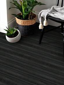 1 卷黑橡木纹耐磨地板贴纸家居装饰浅色木纹防水防滑瓷砖贴自粘防潮墙贴 47.24x7.1 英寸地板砖地板砖自粘地砖剥离粘贴客厅装饰房间装饰厨房 - 黑色 - 查看 8