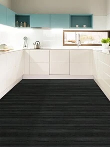 1 卷黑橡木纹耐磨地板贴纸家居装饰浅色木纹防水防滑瓷砖贴自粘防潮墙贴 47.24x7.1 英寸地板砖地板砖自粘地砖剥离粘贴客厅装饰房间装饰厨房 - 黑色 - 查看 7