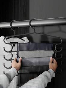 1 件褲架、領帶架(顏色和款式隨機) - 黑色 - 查看 3