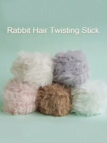 1Pc/1M Plush Rabbit Hair Iron Wire Thread Twist Rope Ribbon Bar Strip Stick String Multicolor Felt Fabric DIY Sewing Accessory - White - View 4