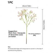 1入組仿真花嬰兒呼吸適用於秋天萬聖節聖誕裝飾婚禮家庭餐廳臥室裝飾,節日生日派對配件,婚禮背景裝飾