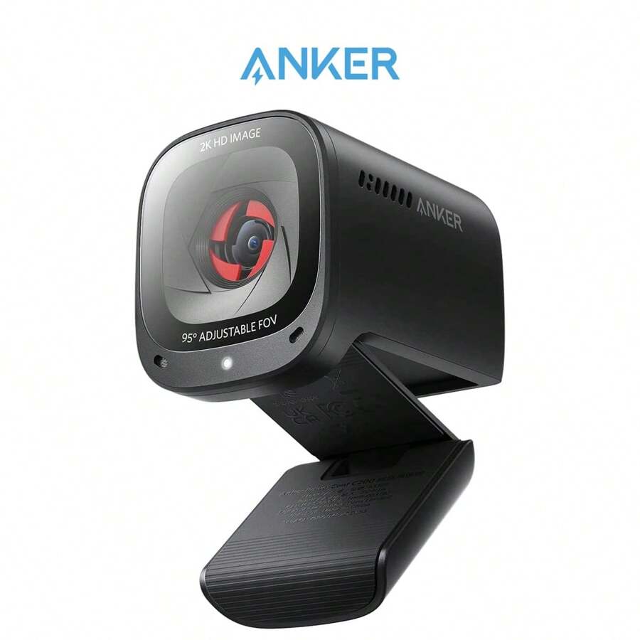 Anker PowerConf C200 2K Webcam With Microphone for Laptop, Computer Camera, Web Camera with AI-Noise Canceling Mics, Stereo Mics, Adjustable Field of View, Low-Light Correction, Built-In Privacy Cover