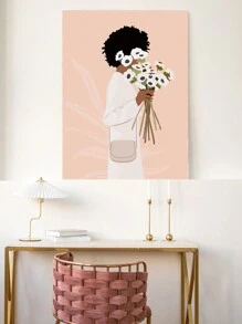 簡潔、清新、現代、抽象女性海報藝術畫,適用於無框牆壁裝飾 - 彩色 - 查看 6