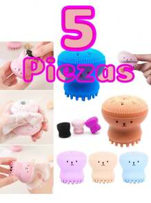 10 Cepillos Limpiador Exfoliante Facial Forma De Pulpo - Multicolor - Ver 3