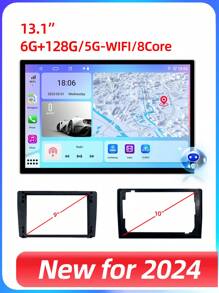 1入組13.1英寸8核6gb+128gb記憶體,2 Din車用導航/dvd/收音機,4g/wi-fi/gps/rds/am/fm,1920*1200 2k解析度,支援ai語音,支援android Auto,3d環繞dsp,麥克風,支援720p 360攝影機,支援5g Wi-fi,與一些豐田/鈴木車型兼容 - 黑色 - 查看 9