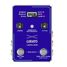 LEKATO 2 IN 1 Drum Looper Pedal, Stereo Guitar Loop Pedal Drum Machine with App, 40 Slots 160 Mins, 100 Drum Grooves, Loop Pedal Supports External Footswitches Software Editing for Guitar Bass - Blue - View 3