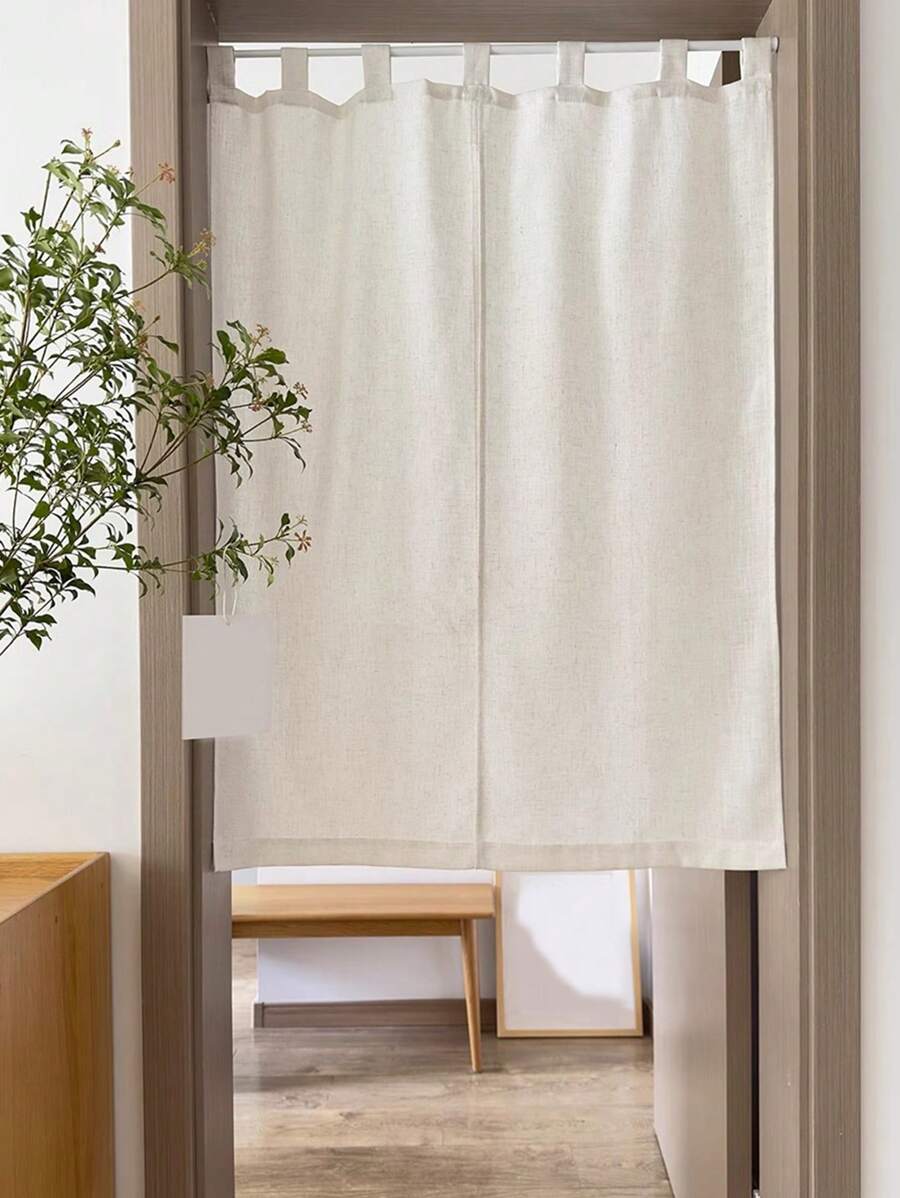 1入組日本亞麻半遮光窗簾,門廊間隔帷幕 - 米色 - 查看 1
