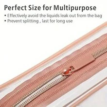 Set de 3 bolsas de playa rosas transparentes, bolsa con cremallera de plástico para bolsa de playa, organizador de viaje para cosméticos, productos de tocador, comestibles, divisor de cosméticos, bolsa interior para almacenamiento, esenciales para la escuela, organizador de viaje para vacaciones de verano, bolsa de maquillaje, artículos escolares, organizador de maquillaje, esenciales para vacaciones, bolsa de cosméticos, bolsa de maquillaje, organizador de maquillaje, almacenamiento de maquillaje, útiles escolares
