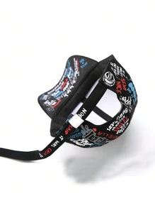 1pc Unisex White No Pain Graffiti Y2k Style Baseball Cap Outdoor Sun Protection Hat Suitable For Outdoor Sports And Daily Commuting - White - View 8