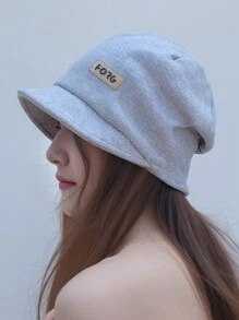 1入組女性字母細節素色休閒髮箍&豆豆帽適用於日常穿著,完美適合男士&女性時尚,合適的適用於兩者夏天&冬天,柔軟的帽邊緣 - 黑色 - 查看 7