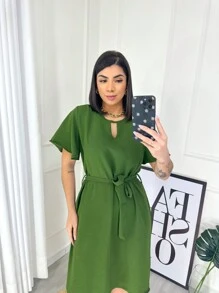 Women Dresses - xanh quân đội - Xem 4