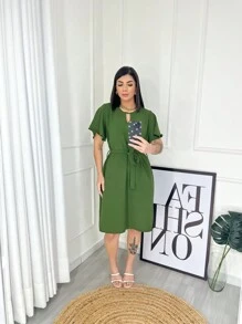 Women Dresses - xanh quân đội - Xem 1