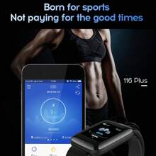 1 Đồng hồ thông minh mặt vuông đa chức năng cho nam nữ, dây đeo silicon màu tím, theo dõi nhịp tim và giấc ngủ, tương thích với Android, tương thích với - Màu tím - Xem 4