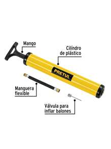 Mini bomba manual para inflar balones, 14.5 PSI - Amarillo - Ver 2