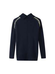 Annil Áo len cổ lọ dài vừa mùa đông của Irls Màu xanh lam thời trang và ấm áp - Màu xanh lam - Xem 2