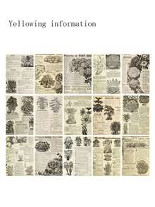 30 piezas Papel material vintage inspirado - Amarillo - Ver 7