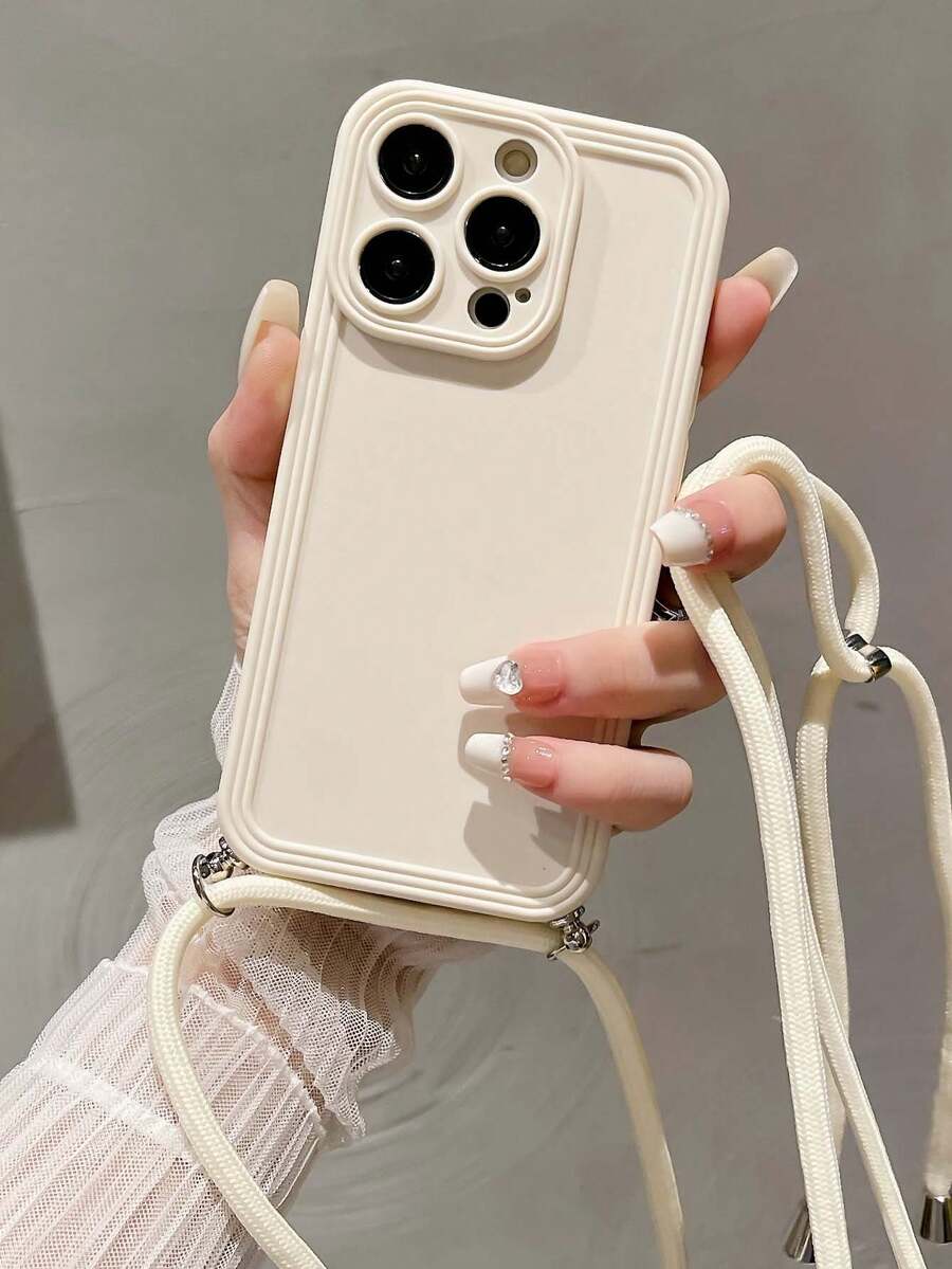 1 Hộp đựng nhẫn màu trơn có dây buộc Tương thích với iPhone - trắng - Xem 1