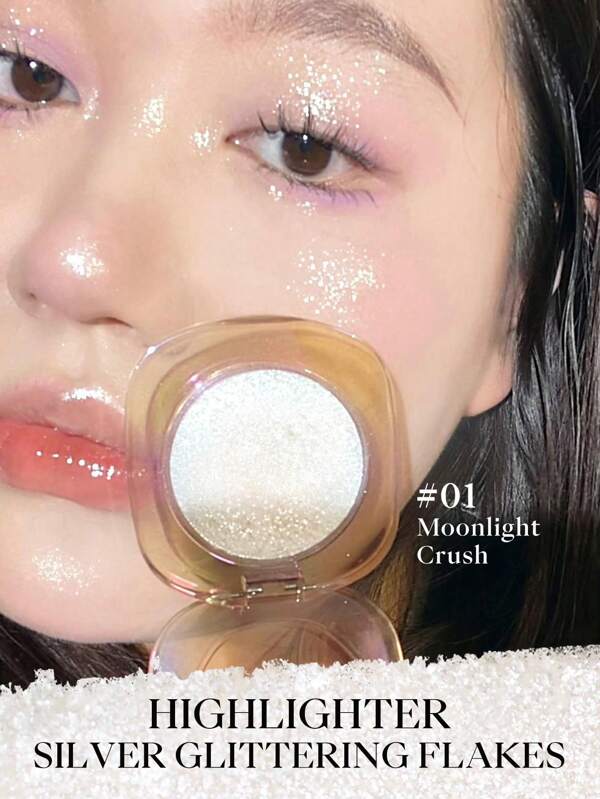 JOOCYEE Highlighter 01 Moonlight Crush Brightening Diamond Glitter Non-Caking Highly Pigmented Dewy Finish
